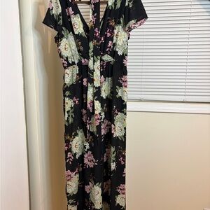Bailey Blue Black Floral Maxi Dress